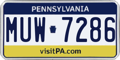 PA license plate MUW7286