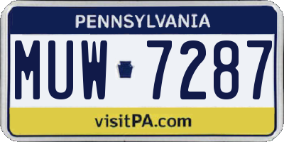 PA license plate MUW7287