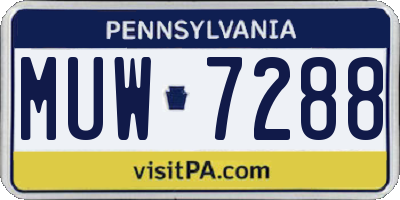 PA license plate MUW7288