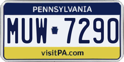 PA license plate MUW7290