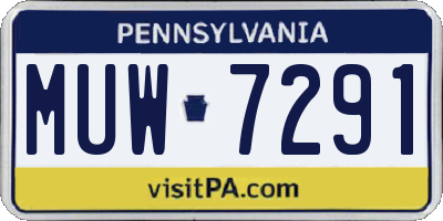PA license plate MUW7291