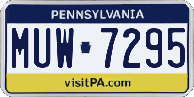 PA license plate MUW7295