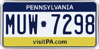 PA license plate MUW7298