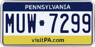 PA license plate MUW7299