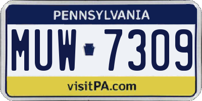 PA license plate MUW7309