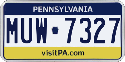 PA license plate MUW7327