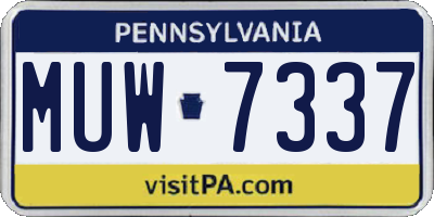 PA license plate MUW7337