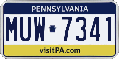 PA license plate MUW7341