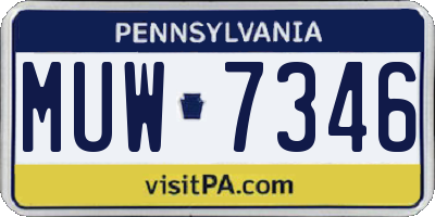 PA license plate MUW7346