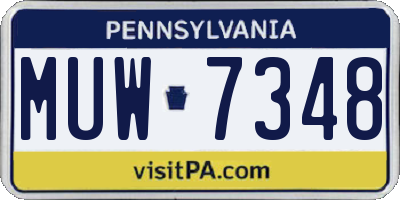 PA license plate MUW7348