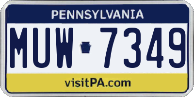 PA license plate MUW7349
