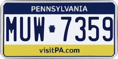 PA license plate MUW7359