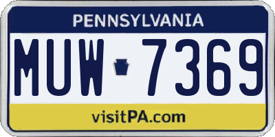 PA license plate MUW7369