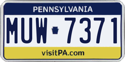 PA license plate MUW7371