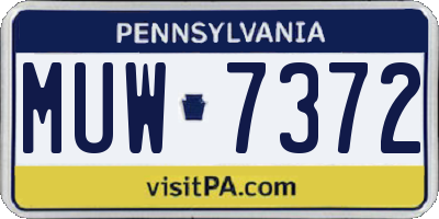 PA license plate MUW7372