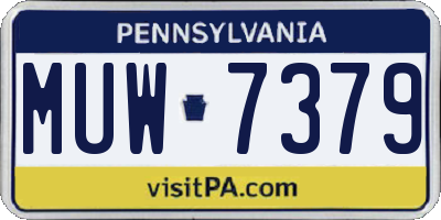 PA license plate MUW7379