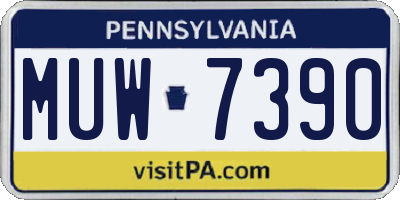 PA license plate MUW7390