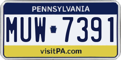 PA license plate MUW7391