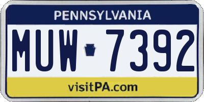 PA license plate MUW7392