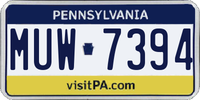 PA license plate MUW7394