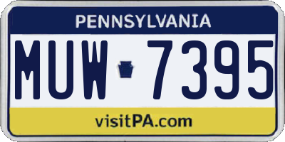 PA license plate MUW7395