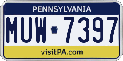 PA license plate MUW7397
