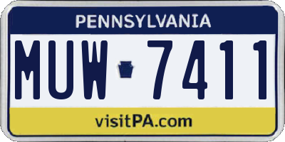 PA license plate MUW7411