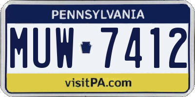 PA license plate MUW7412