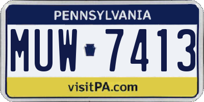 PA license plate MUW7413
