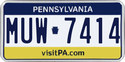 PA license plate MUW7414