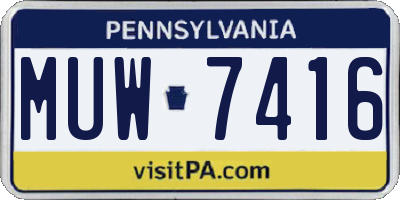 PA license plate MUW7416