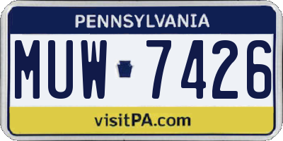 PA license plate MUW7426