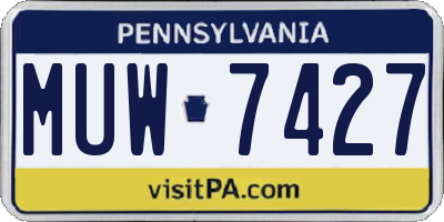 PA license plate MUW7427