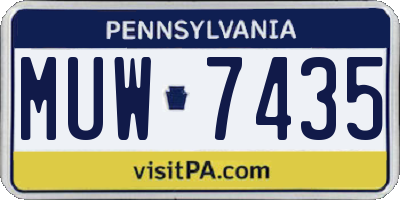 PA license plate MUW7435