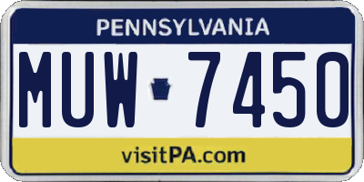 PA license plate MUW7450