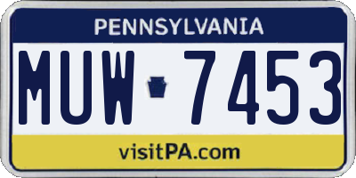 PA license plate MUW7453