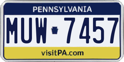 PA license plate MUW7457
