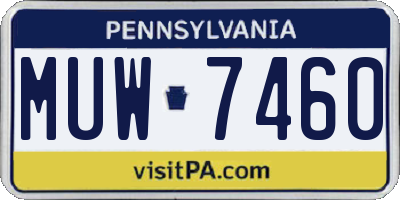 PA license plate MUW7460