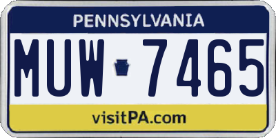 PA license plate MUW7465