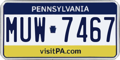 PA license plate MUW7467