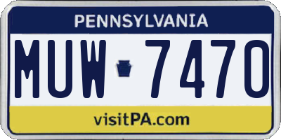 PA license plate MUW7470