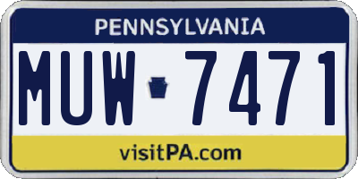 PA license plate MUW7471