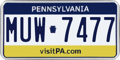 PA license plate MUW7477