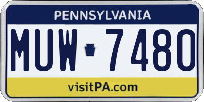 PA license plate MUW7480