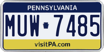 PA license plate MUW7485