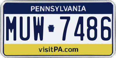 PA license plate MUW7486