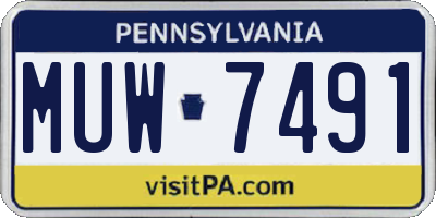 PA license plate MUW7491