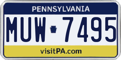 PA license plate MUW7495