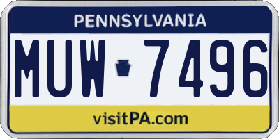 PA license plate MUW7496