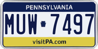 PA license plate MUW7497